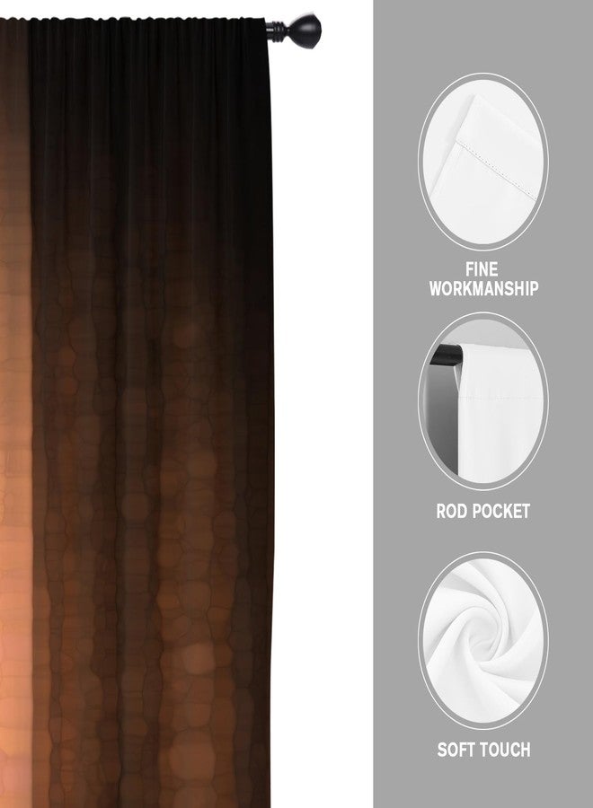 Coxila Brown Window Curtains for Bedroom 42 x 63 Inch Rod Pocket Western Rustic Country Retro Vintage Black Dark Modern Abstract Ombre Bedroom Living Room Home Treatment Set of 2 Curtain Panels Drapes - Image 5